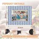 Coquette Blue Chinoiserie Christmas Tree Picture Frame 5x7, Blue and White Christmas Photo Frame, Grandmillennial Xmas Wall and Tabletop Display Picture Photo Frames for Home Office Decor