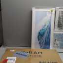 Framed Coastal Wall Art for Living Room, 4 Piece Beach Surf Ocean Artwork for Walls, Large Starfish Reed Seascape Pictures Prints, Beach Coastal Summer Wall Decor for Bedroom Bathroom, Overall 36"x24"