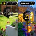 Solar Fairy Garden Outdoor Stake Holding Solar Lantern Outdoor Decor Metal Large Fairy Sitting Moon Silhouette Stakes for Garden Lawn Patio or Courtyard