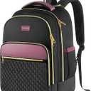 Arcoyard Rolling Backpack for Women, 17 Inch Laptop Backpack With Wheels for Adults, Large Water Resistant Wheeled Carry On Luggage Roller Bag, Flight Approved for Work, Travel, College, Black Purple