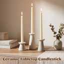 LemonRoad Set of 3 Terracotta Taper Candle Holders 2" 3.75" 5" Height Decorative Taper Candleholder Vintage Beige Rustic Clay Candlestick Holders for Wedding Table Centerpiece Home Decoration