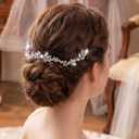 Unicra Wedding Crystal Hair Combs Bridal Headpieces Wedding Hair Accessories for Brides (Silver)