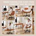 Criss Cross Chair with Flip-Up Arms & Swivel Wheels, Vanity Chair with Adjustable Height & Side Pockets, Comfortable Wide Seat Reclining Computer Office Desk Chairs for Home Office, Make Up, Bed Room, 27.56" x 26.78" x 35"