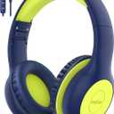 EarFun Kids Headphones Wired with Microphone, 85/94dB Volume Limit Headphones for Kids, Portable Wired Headphone with Shareport, Stereo Sound Foldable Headset for School/Tablet/iPad, Blue Lemon