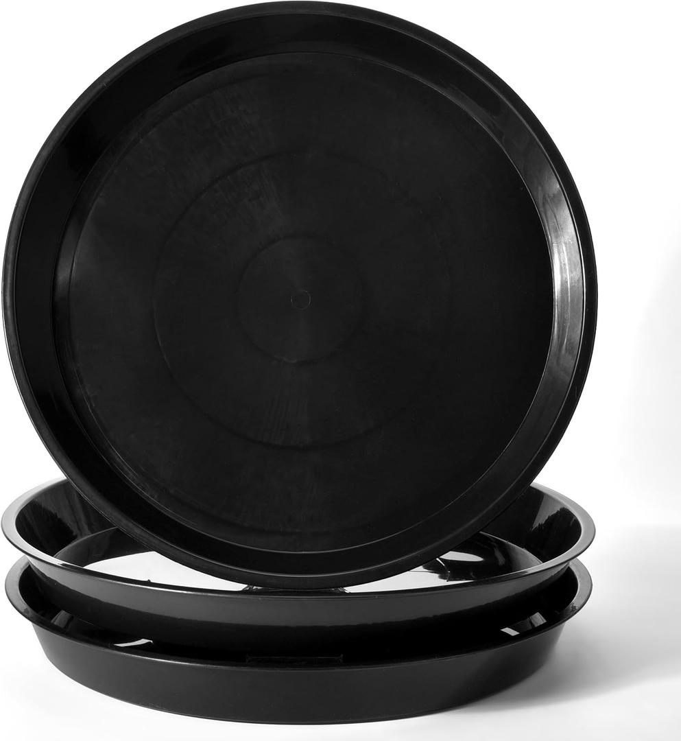 Black Plant Saucer 20 Inches for Indoors/Outdoors Pack of 10 Bonsai Planter Pot Saucer 18 Inches Base Extra Large Plant Trays for Pots.