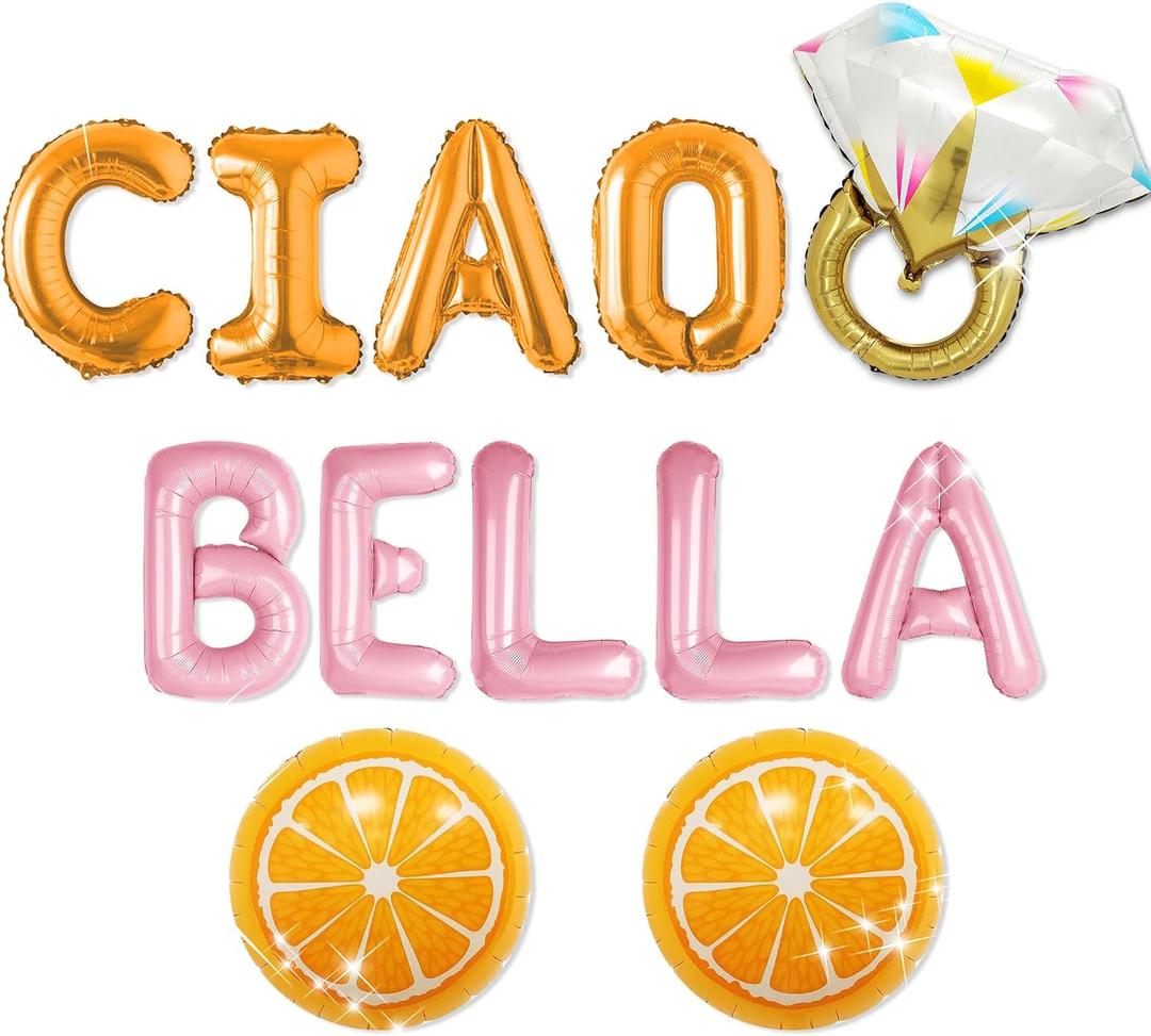 Citrus Spritz Bridal Shower Decorations Citrus Orange Balloon Ciao Bella Banner Summer Spritz Bachelorette Wedding Party Decor