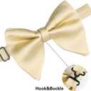 Alizeal Velvet Pre-tied Adjustable Bow Tie for Men Oversize Formal Solid Tuxedo Bowtie