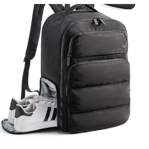 BAGSMART 35L Travel Backpack Women, 17.3 Inch Carry On Backpack Flight Approved, Personal Item Backpack Travel Bag, Water Resistant Casual Daypack, Black