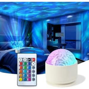 2 in 1 Northern Lights Projector, 16 Color Aurora Night Light Projector,Remote Galaxy Light Projector,USB Recharge Ocean Wave Projector for Playroom Birthday Kids Teen Gift (Aurora & Wave)