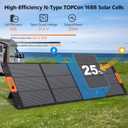 200W Portable Solar Panel Charger,Foldable Solar Panel for Power Station,QC3.0 USB-A &Type-C Output,25% High Efficiency,IP68,Integrated Design Sturdy Durable ETFE for Outdoor Camping,RV,Trip