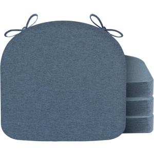Nordjager Chair Cushions for Dining Chair Seat Set of 4, Memory Foam Chair Pads Help You Relief from Sedentary Discomfort in The Office or Kitchen and Dining Rooms(17" x 16" x 2.5", Blue)