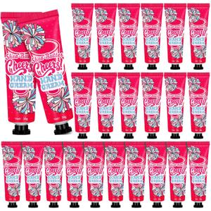 24 Pcs Cheer Team Gifts Bulk Cheerleading Hand Cream Lotion Favors Set Cheerleader Goodie Bag Stuffers Operation Christmas Bulk Items Cheer Homecoming Gifts for Women Teammates Guests(Pink)