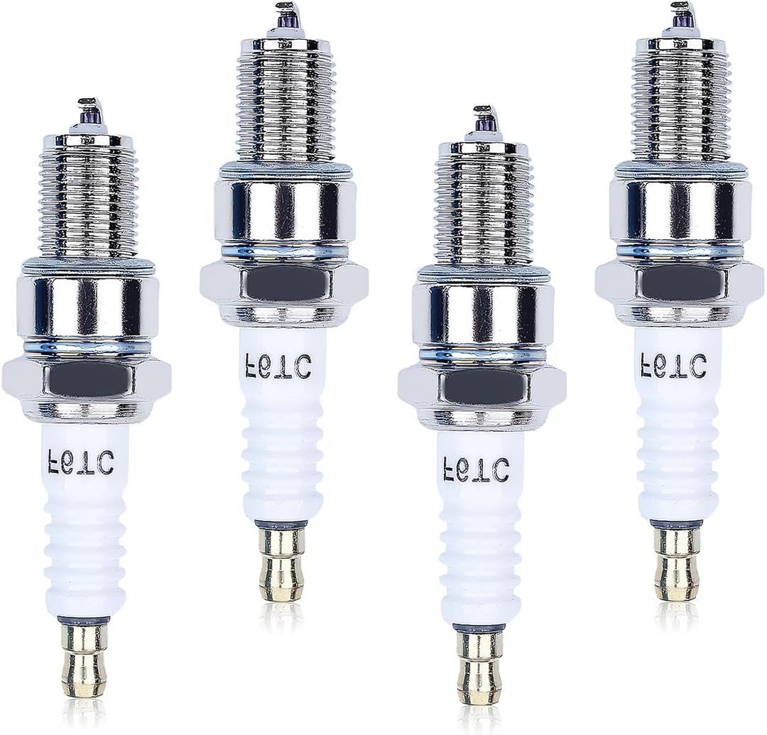 F6TC Spark Plug for NGK BP6ES and for Champion N9YC - Adefol 4 Pack F6TC Spark Plugs Fit for GX160 GCV160 GX100 GX120 GX200 GX240 GX270 GX340 GX390 Series Lawnmower Engine Sparkplug