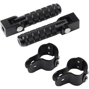 1.18-1.37" 30mm-35mm Universal Motorcycle Foldable Highway Foot Pegs Pedals Footrest Footpeg with clamp For Motorcycles Mopeds Electric Vehicle Scooter