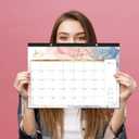 3 x Desk Calendar 2026-2027 - Calendar 2026-2027 from July 2026 - December 2027, 17" x 12", Calendar Wall/Desk 18 Month with Protector Corner, Large Blocks