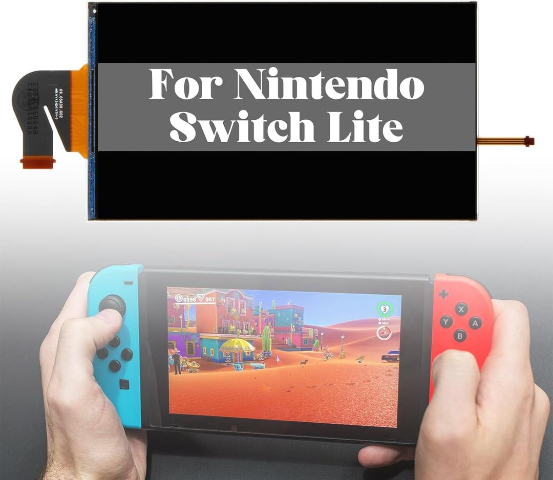 for Nintendo Switch Lite Screen Replacement Kit for Nintendo Switch Lite LCD Replacement for Switch Lite Display Repair Black (Without Touch Digitizer)