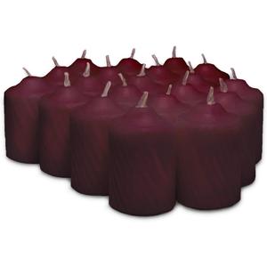 Burgundy Mulberry Scented Votive Candles - 15 Hour Long Burn Time - Textured Finish - Box of 20