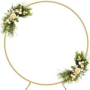 Round Backdrop Stand 6FT, Metal Circle Balloon Arch Frame, Wedding Arch, Arch Backdrop for Birthday Party, Wedding, Celebration, Baby Shower and Anniversary