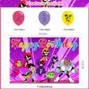 Cartoon Birthday Party Decoration, Party Photo Background 5 x 3 FT and 18 Pcs Balloon, Merch Party Backdrop Supplies