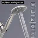Briout Shower Head with Handheld, 5-Settings Showerhead High Pressure Powerful Water Spray Shower Head Set with 59 Inch Stainless Steel Hose and Bracket, Brushed Nickel