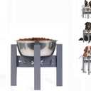Elevated Dog Bowl Stand,Adjustable Dog Food Stand for 6-8 Bowls,Single DogBowl Holder 7 Tall for Cats and Small Dogs Grey (Small-7''H-3.9''/5.1'' raised)