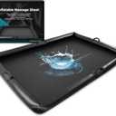 Inflatable Nuru Massage Sheet with Handles & Inflatable Sides | Black Durable PVC Waterproof | 210 x 156 x 16 cm, 83 x 61 x 6 inches | Protection Against Oil, Water-Based, and Silicone-Based Products