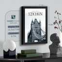 12x18 Frame Set - 3 Pack, Textured Black Wooden Poster Frame with HD Tempered Glass, Room, Office, Gallery, Studio, and Hallway Decor - Wall Hanging