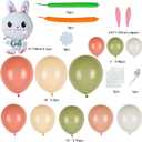 2 x Happy Easter Balloon Garland Arch Kit, 145Pcs Retro Pink Green White Balloons with Rabbit Ears Shaped Card Bunny Carrot Balloons for Easter Party Decorations Baby Shower Girls Birthday Party Supplies