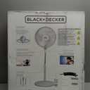 BLACK+DECKER 16" Stand Fan with Pedestal Base, Height Adjustable Pedestal Fan with Remote and Touch Control Panel, Free Standing Fan with 90-Degree Oscillating and 3-Speed Settings, White