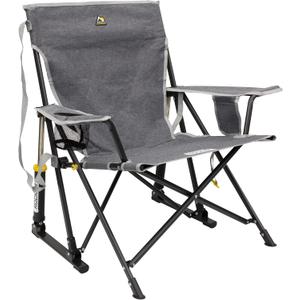 GCI OUTDOOR Kickback Rocker Outdoor Rocking Chair with Beverage Holder (Grey)
