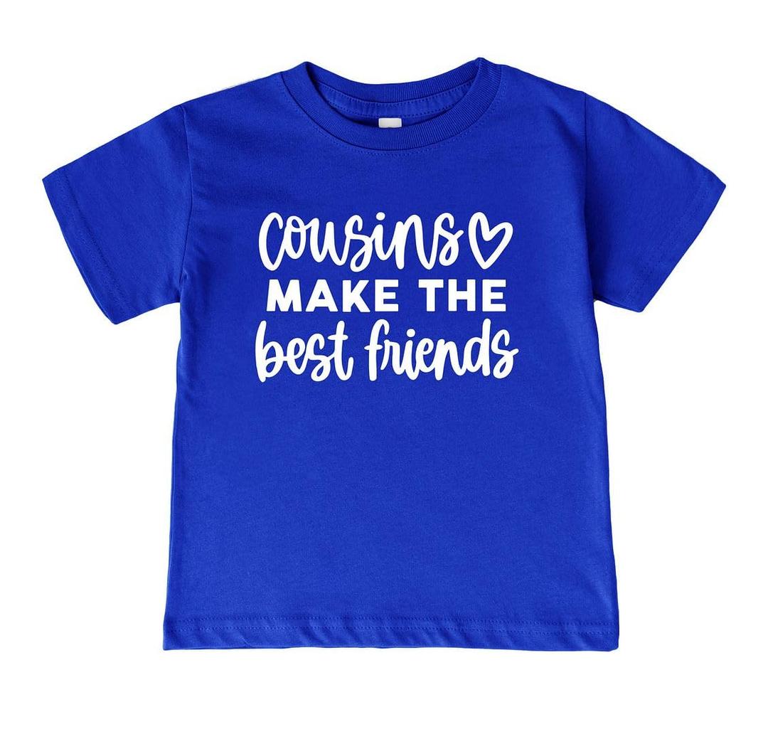 Cousins Make The Best Friends Toddler Short Sleeve T-Shirt, Royal 3T, 2 Pcs