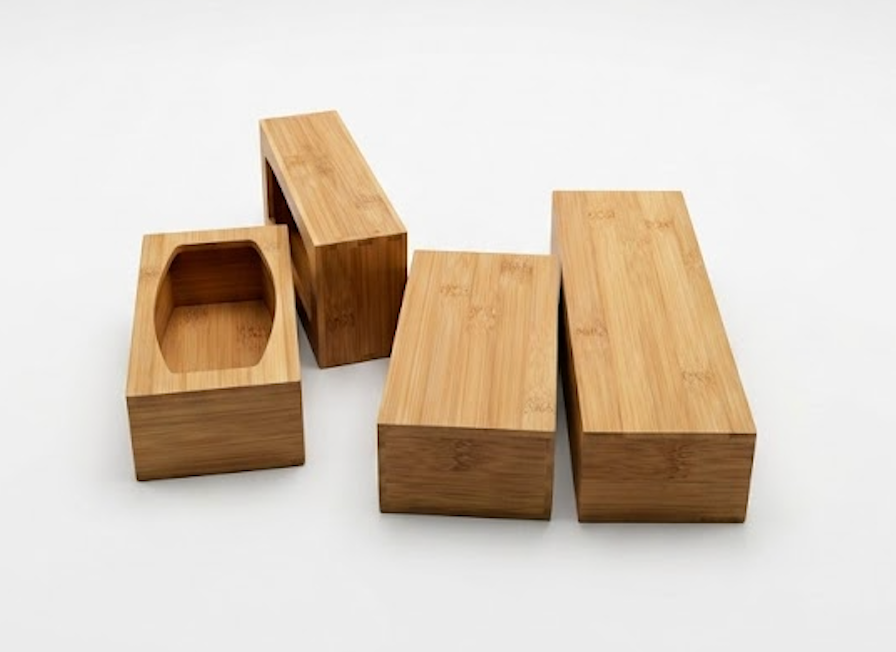 4 Pack Bamboo Tissue Box, Rectangular Wooden Tissue Holder for Bathroom, Bedroom, Office, Natural
