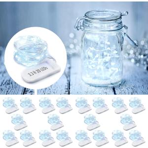 MUMUXI 20 Pack 3.3ft Fairy Lights Battery Operated String Lights, Mini White LED Powered, Waterproof, Silver Wire Firefly Mason Jar for Home, Party, Wedding Decorations, Cool White