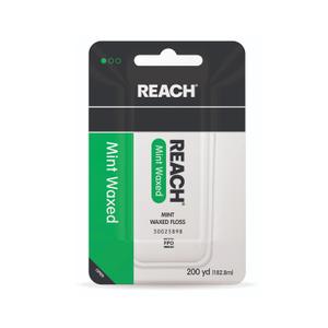 3 x REACH Waxed Dental Floss, Mint, Plaque Remover for Teeth, Shred Resistant, Floss Slides Smoothly, Easy to Use, Waxed, Deep Cleaning Teeth, Oral Care, PFAS Free, for Adults & Kids, 1 Pack, 200 yd