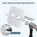 TICONN 48-Pack 3.5 Inch Door Hinges with 5/8" Radius Corner, 3-1/2 x 3-1/2 Inch Iron Bifold Residential Doors Hardware (5/8" Radius Corner, Satin Chrome, 48 Pack)