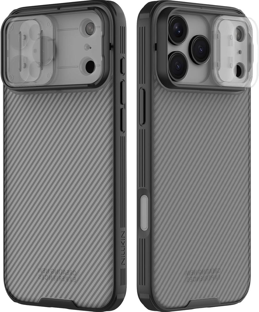 Nillkin Camshield Case for iPhone 17 Pro Max Case, [Built-in Dual Camera Cover][Slim Profile] [Military Grade Drop Protection] Shockproof Bumper Phone Case 6.9 inch 2025 Clear Black