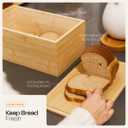 Large Bamboo Bread Box for Kitchen Countertop | Vintage Wooden Breadbox for Pantry Storage | Eco-Friendly Bread Container Keeps Bread Fresh | Modern Bread Organizer