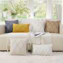decorUhome Summer Throw Pillow Covers 18x18 Inch Set of 2, Soft Plush Faux Fur Wool Beige Accent Couch Pillow Covers for Modern Farmhouse Bed Sofa Living Room