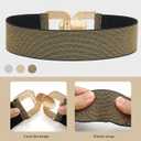 Glamorstar Women Wide Stretchy Belts Elastic Waist Belts for Dresses