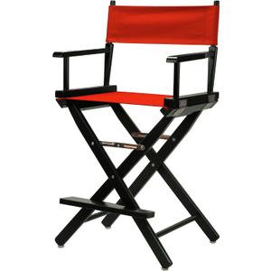 Casual Home 24" Director's Chair Black Frame-with Red Canvas, Counter Height, 24 in
