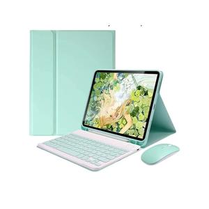 Keyboard Case for iPad 11th(A16)/iPad 10th Generation 2022 with Mouse Detachable Wireless Bluetooth Keyboard Pencil Holder Slim Leather Cover for iPad11/iPad10, Green