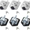 6 Pcs Stainless Steel Car Trailer Door Latch Rv Door Tool Box Lock with Gasket T-Handle Latch with Keys 304 Stainless Steel Highly Polished