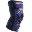 Omples Hinged Knee Brace for Knee Pain Knee Braces for Meniscus Tear Knee Support with Side Stabilizers for Women and Men Patella Knee Brace for Arthritis Pain Working Out Running American Flag (XXX-Large) (Blue)