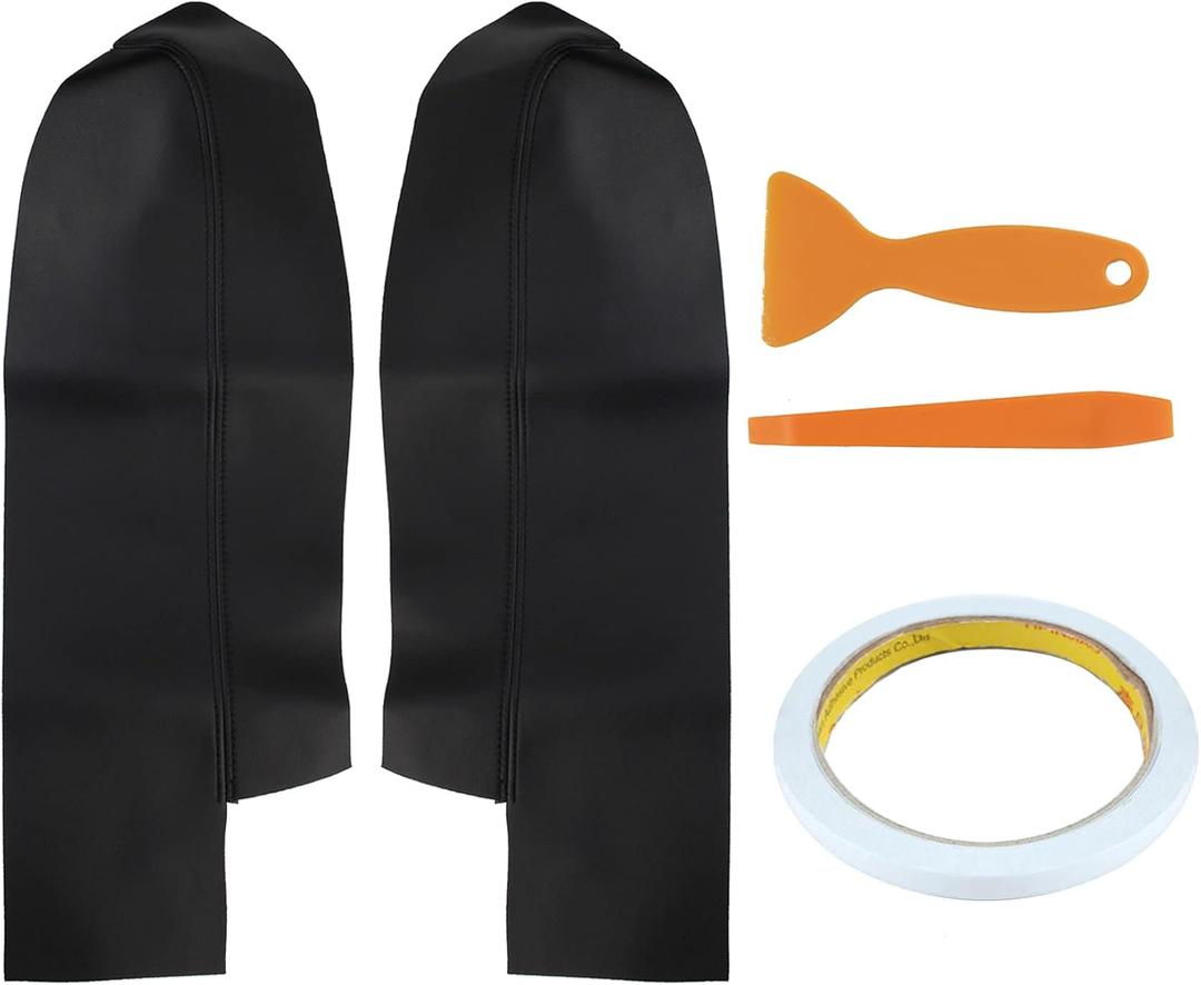 AUTOKAY 2pcs Leather Front Door Panels Armrest Cover Fits for Honda CR-V CRV 2007-2012