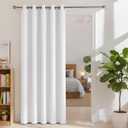 BONZER Room Dividers Curtain - Room Darkening Privacy Noise Reduce Thermal Insulating Window Curtains for Bedroom Living Room Doorway, 96L x 60W Inch (8L x 5W ft), 1 Panel, Greyish White