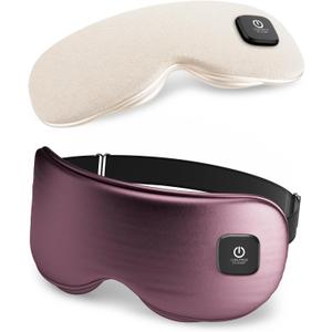 Heated Eye Mask - Cordless Eye Mask for Dry Eyes, Eye Relief, Improved Sleep, Washable Eye Heating pad for Travel and with Replaceable Shell