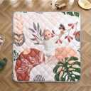 TADO MUSLIN Baby Play Mat 50x50 Inch, Thickened Soft Floor Mat for Playpen, Machine Washable Foam Crawling Mat with Non-Slip Bottom for Babies and Toddlers, Foldable Padded Playmat