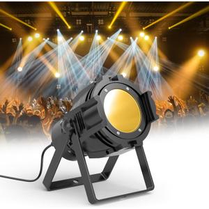 HOLDLAMP Spotlight COB 80W Stage Light Par Lights Party Warm & Cold White Professional DMX Spotlights Portable Metal Housing Strobe Light Bright for Church, Concert, Theater, Photostudio - 1Pack