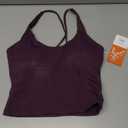 ABOCIW Womens Cross Back Workout Crop Tank with Built in Bra V Neck Longline Sports Bra Gym Shirt Yoga Pilates Top (X-Small, Plum)