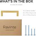 Ravinte 30 Pack 4 Inch Square Cabinet Handles, Brushed Brass Finish, Stainless Steel Kitchen Hardware Pulls with 4" (102mm) Hole Center for Cabinets, Gold